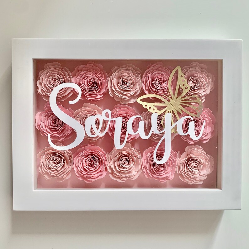 5x7 Paper Flower Rose Shadow Box Frame Mothers Day Gift Etsy Canada