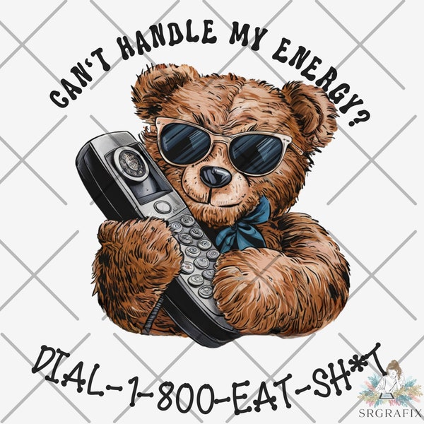 Cool Bear with Attitude - Quirky Illustrated Digital Art for Instant Download, digital PNG, PNG download, Funny PNG