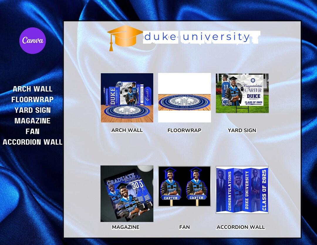 Duke Letterhead DUKE UNIVERSITY (6) Graduation Templates Bundle - LUXURY Graduation ...