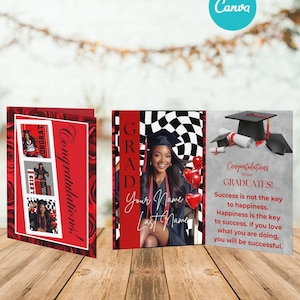 Graduation Jumbo Card - Red/Black 24 x 36 in Template