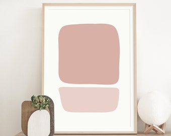 Modern Neutral Pink Abstract Print | Minimalist Wall Decor | Modern Abstract Poster | Boho Printable art | Blush Pink Print Pastel Wall Art