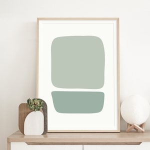 Green Gray Abstract Print | Sage Green Wall Art | Minimalist Modern Bedroom, Living room Wall Decor | Modern Green, Gray, Neutral Wall Art