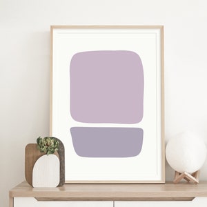 Pastel Purple Abstract Print | Minimalist Modern Bedroom, Living room, Office Wall Decor | Printable art | Purple, Lilac, Neutral Wall Art