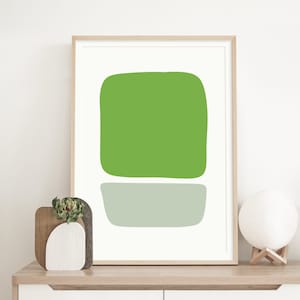 Modern Green Abstract Print | Minimalist Modern Bedroom, Living room, Office Wall Decor | Printable art | Green, Neutral Wall Art