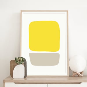 Yellow Abstract Print | Minimalist Modern Bedroom, Living room, Office Wall Decor | Printable art | Yellow, Neutral Wall Art
