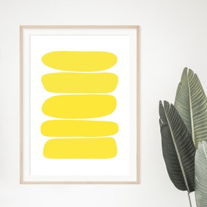 Yellow Abstract Digital Art Print | Printable Wall Decor | Abstract Print | Modern Art | Minimalist Wall Art | Yellow Shapes Poster