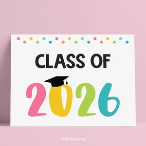 Class of 2026 Printable Sign, First Day of School, Senior Picture Photo Prop, 12th Grade 8x10, 11x14 Sign, High School Graduation Sign Board