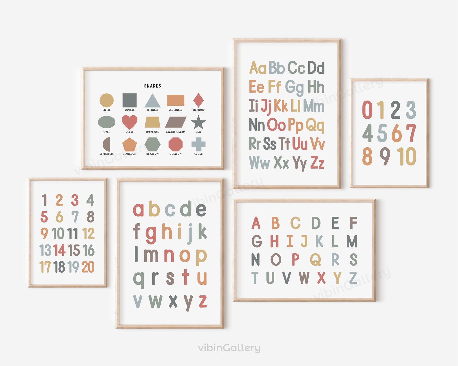 Abc's Horizontal Horizontal Alphabet Poster, Boho Wall Decor, ABC Poster Landscape ...