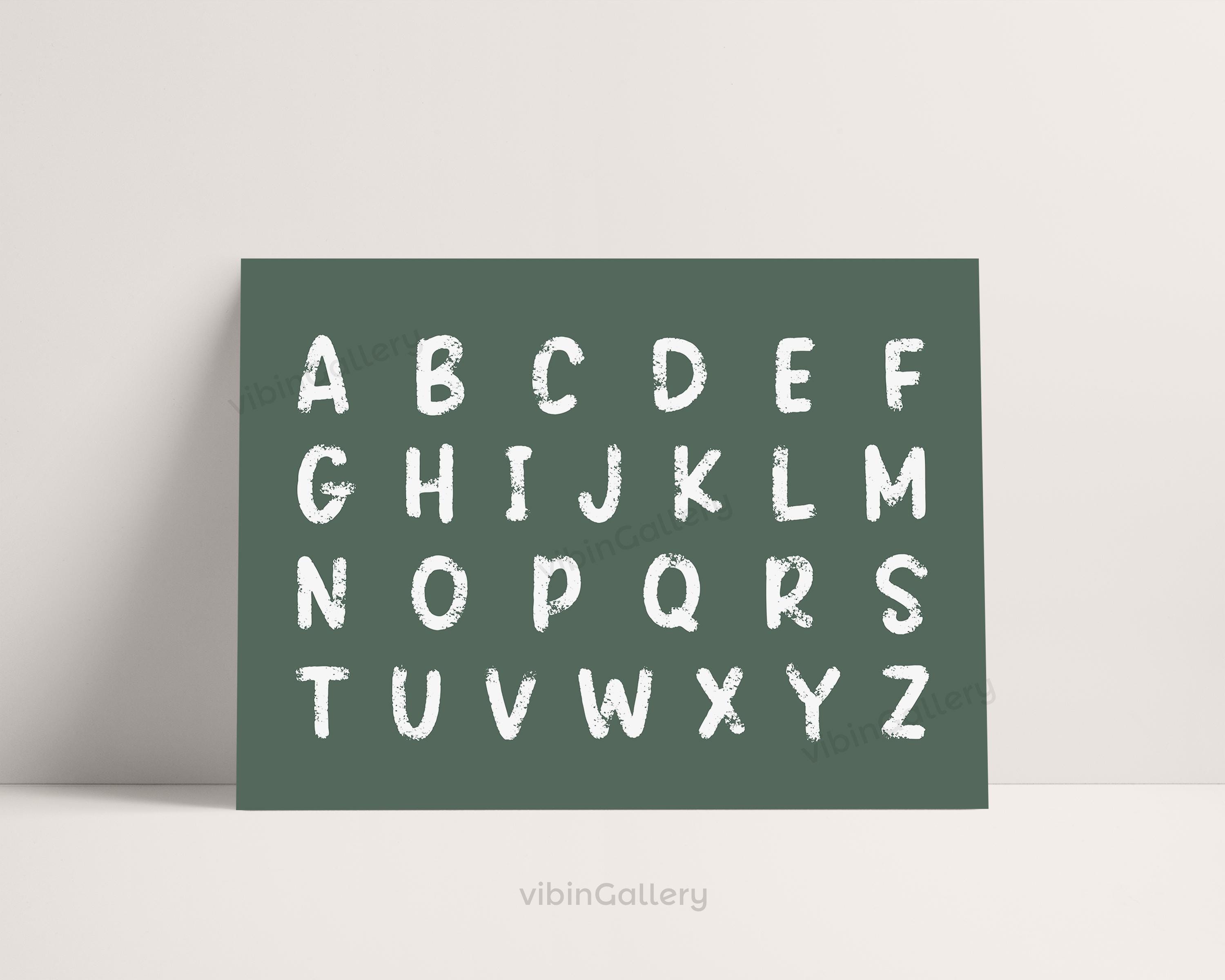 Chalkboard Alphabet Poster, Uppercase Letters, Horizontal Learning ...