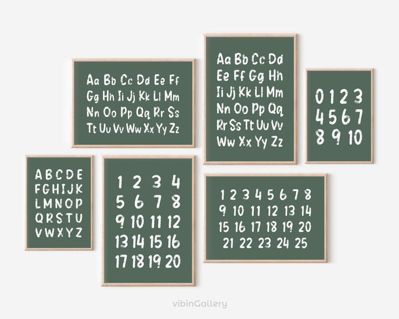 Numbers 1-10 Chalkboard Poster, Vertical Number Chart, Counting Poster ...
