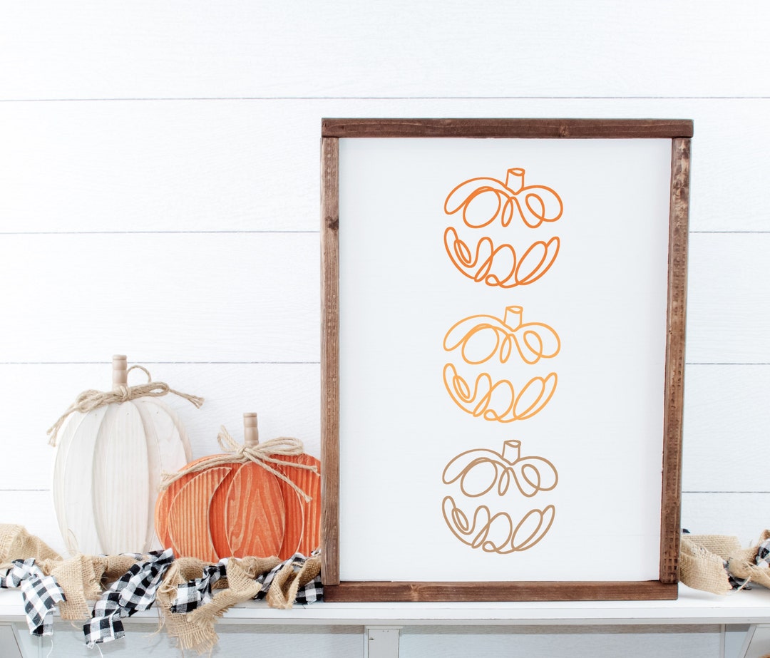 Three Pumpkins Printable Wall Art Fall Pumpkins Fall Home Decor ...