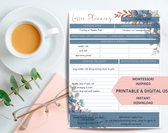 Montessori-Unterrichtsplanungspaket | Printable + Digitaler Planer (Instant Download)