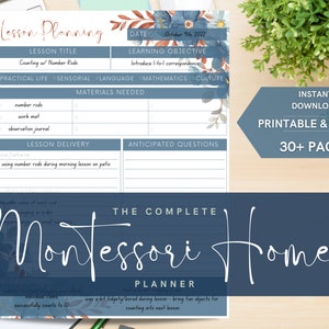 Planner delle lezioni Montessori / Planner stampabile + digitale / Planner per la scuola domestica / Planner per la casa / Planner per la mamma / Download immediato