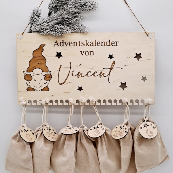 Personalisierter Adventskalender, Adventskalender zum Befüllen, Adventskalender Ideen, Weihnachtskalender, Wichtel Kalender