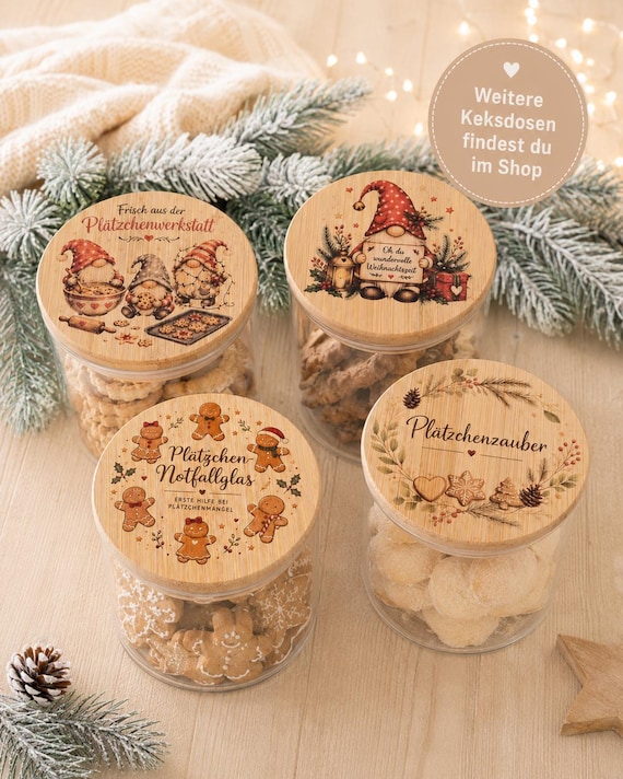 Keksdose Weihnachten, Weihnachten Keksdose, Wichtelgeschenk Kollegen, Keksglas Weihnachten, Plätzchen verpacken, Vorratsglas Weihnachten