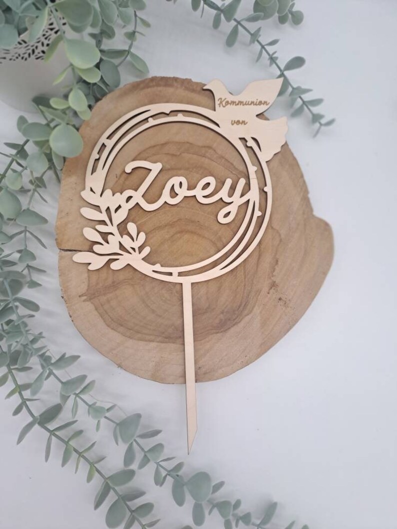 Cake Topper Taufe, Torten Deko Taufe, Kuchentopper, Cake Topper Kommunion, bild 5