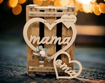 Heart Mom, Wooden Mother's Day Gifts, Grandma Gift, First Mother's Day Gift, Grandma Gift