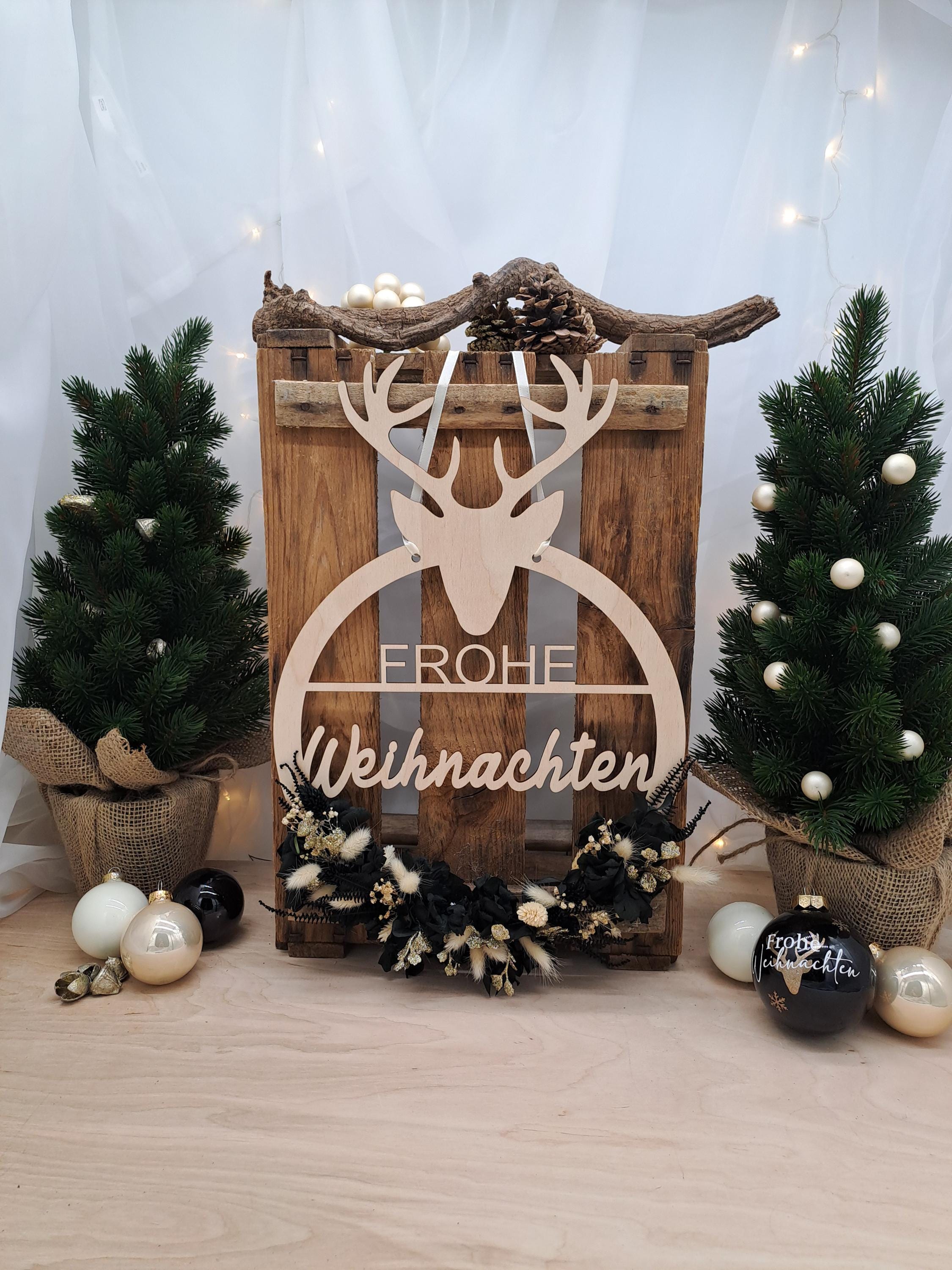 Weihnachtskranz Türe, Türkranz Weihnachten, Weihnachtsdeko,Türkranz mit Beleuchtung, Türkranz außen Weihnachten
