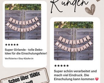 ALEGRE Einschulungs Girlande Lila 2025 - Glitzer Banner Für Schulanfang