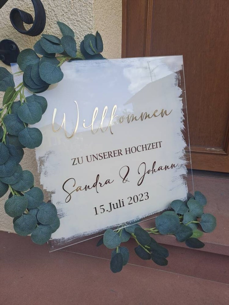 Willkommenschild Hochzeit, Hochzeitsschild Willkommen, Hochzeitsdeko, Deko Hochzeit, Deko für Hochzeit, Bild 4