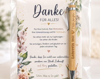 Gift ideas for a female teacher, gift for a teacher, teacher with heart, personalized pen, farewell gift for a teacher