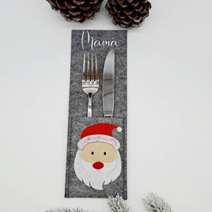 12 Stück Filz Besteckhalter Weihnachten - Wiederverwendbare Besteckservietten Für Festtafel
