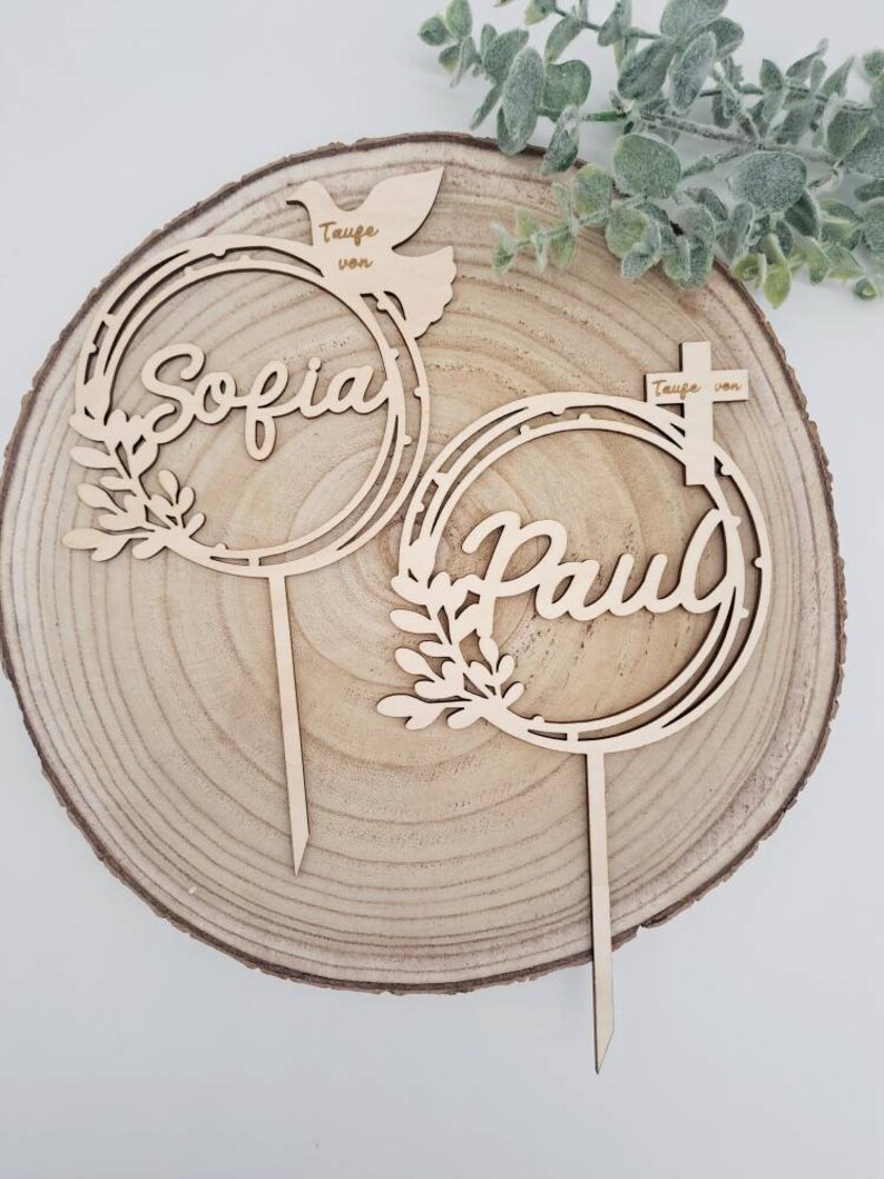 Cake Topper Taufe, Torten Deko Taufe, Kuchentopper, Cake Topper Kommunion, bild 7