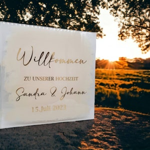 Willkommenschild Hochzeit, Hochzeitsschild Willkommen, Hochzeitsdeko, Deko Hochzeit, Deko für Hochzeit, Bild 1