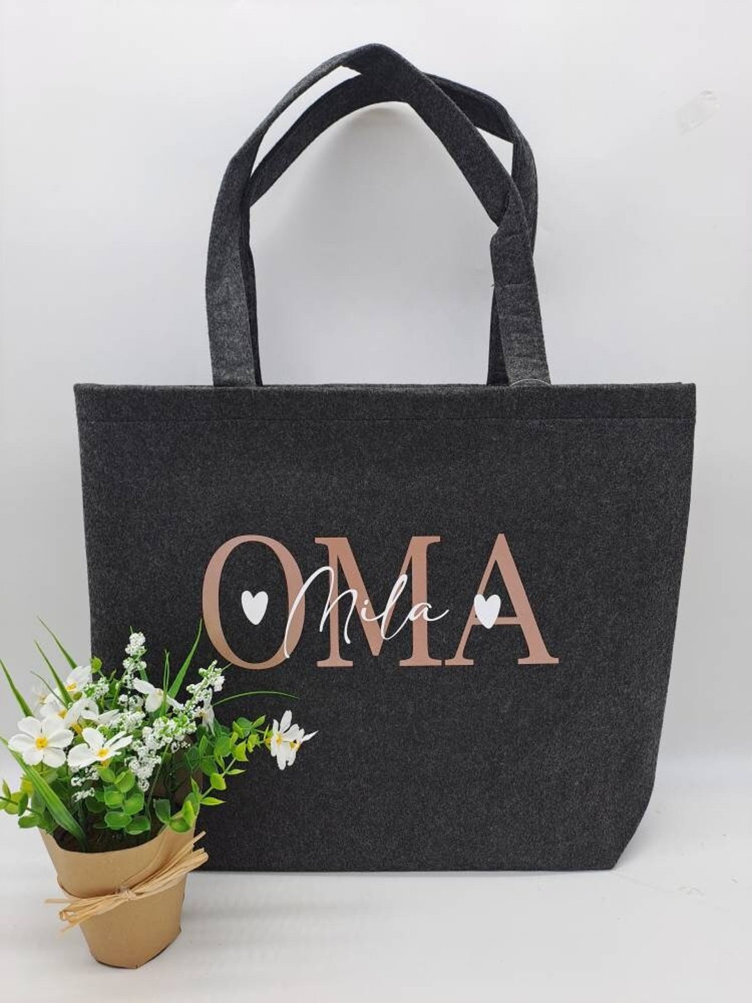 Huester Make-up-Tasche 'I'm Cool Nana' – Geschenk Für Oma, Kosmetiktasche Aus Leinen, 25x19 Cm