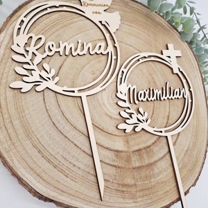 Cake Topper Taufe, Torten Deko Taufe, Kuchentopper, Cake Topper Kommunion, bild 4