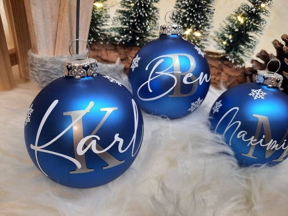 Weihnachtskugeln personalisiert, Weihnachtsbaumkugeln mit Namen, Christbaumkugeln personalisiert, Personalisierte Weihnachtskugeln