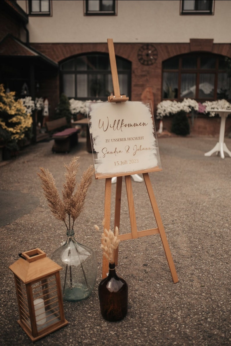 Willkommenschild Hochzeit, Hochzeitsschild Willkommen, Hochzeitsdeko, Deko Hochzeit, Deko für Hochzeit, Bild 2