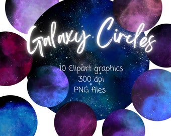 Galaxy Clip Art, Solar System Clipart, Outer Space Clipart, Digital Moon Png, Watercolor Galaxy Png, Witch Clipart, Witchy Graphics Png.