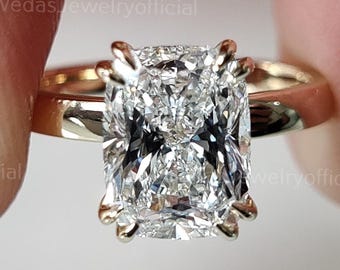 Elongated Cushion Lab Grown Diamond Ring , 2.51 CT Lab Diamond Engagement Ring , Cushion Cut Lab Diamond Ring , Double Prong Cushion IGI