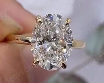 Oval Shape Diamond Engagement Ring, 2 CT Oval Lab Grown Diamond Ring, IGI Certified Ring, Solitaire Ring, Yellow/White/Rose Gold Ring