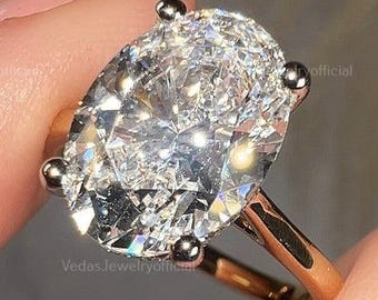 2CT Oval Cut Moissanite Engagement Ring, Oval Solitaire Moissanite Ring, 14k Solid Gold Ring, Anniversary Gift Ring, Bridal Ring, Daily Ring