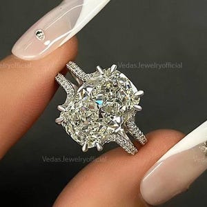 4 CT Elongated Cushion Cut Moissanite Engagement Ring Solitaire 14K Solid Yellow Gold Ring Bridal Gift Ring Promise Ring