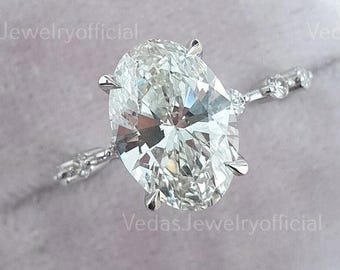 3.5 CT Oval Cut Moissanite Engagement Ring Wedding Propose Ring Fine Solitaire Ring Anniversary Ring Promise Ring Christmas Gift