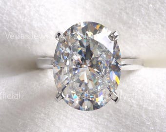 Hidden Halo Oval Moissanite Engagement Ring, Cathedral Setting Promise Ring, Custom Wedding Ring for Her