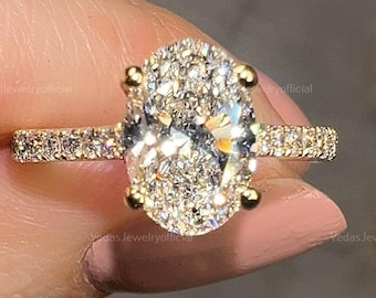 2.00 Carat Halo Oval Cut Engagement Rings Oval Cut Diamond Halo Ring Oval Cut Moissanite Ring Oval Halo Ring Unique Oval Cut Engagement Ring