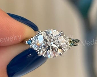 3.0 CT Round Lab Grown Diamond Ring, F/VS1 Solitaire Engagement Ring, Perfect Diamond Wedding Ring, Anniversary Gift for Her