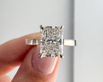 Radiant Cut Solitaire Diamond Ring, Lab Grown Diamond Wedding Ring, Lab Made Diamond Engagement Ring, Anniversary Gifts