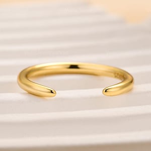 14K Gold Open Ring Solid Gold Claw Ring 18K Gold Open Cuff Ring Minimalist Open Claw Ring Women Stacking Spacer Ring Handmade Jewelry Gift