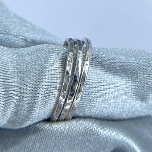 1.2mm Textured stacking rings, handmade stacking rings, sterling silver stackers, create your ring stack, sterling silver dainty rings,