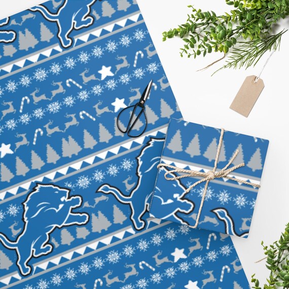 detroit lions gift wrap