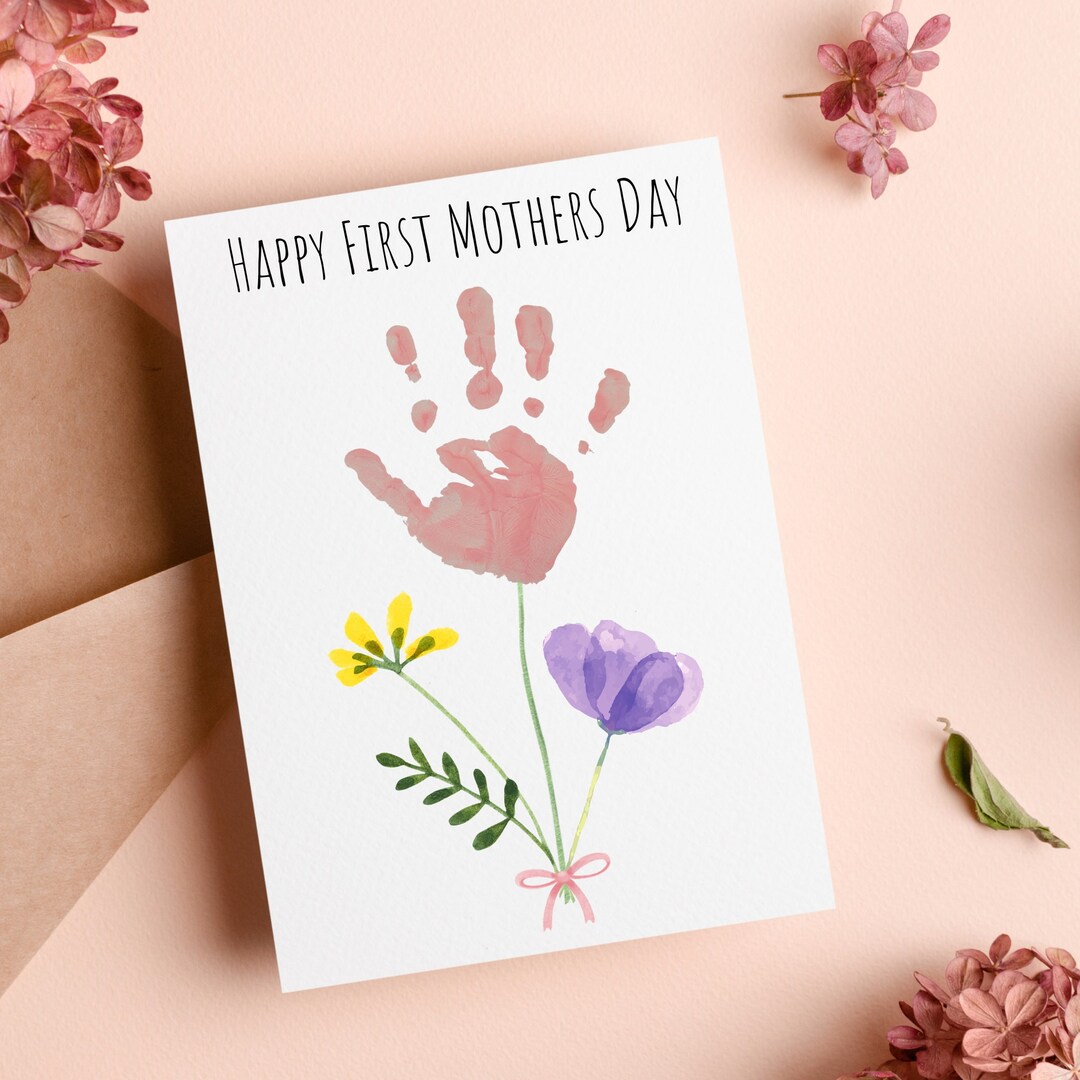 First Mothers Day Card | Baby Handprint Kit | Handprint or Footprint ...