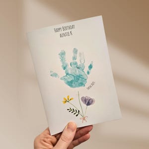 Handprint Birthday Card | Mum, Dad, Grandparent, Auntie, Uncle | Baby Handprint Kit | Handprint or Footprint Card