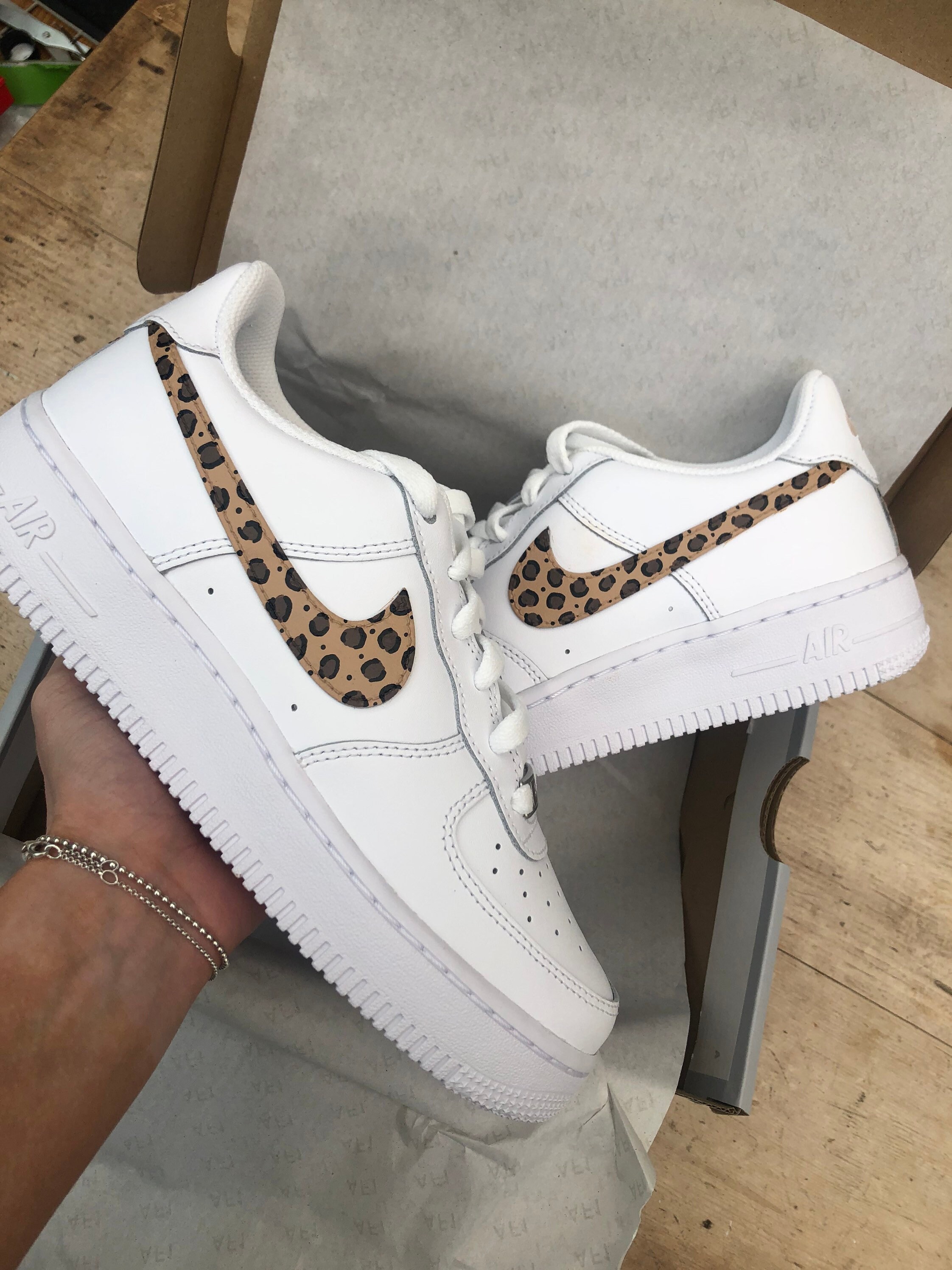 Leopard print custom Air Force 1 | Etsy