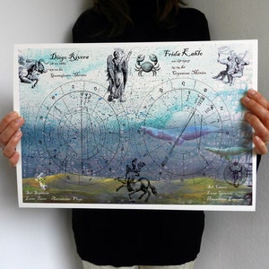 Carta Astral Sinastria Personalizada Gift Pareja Couple Carta Natal ENVIO GRATIS Regalo original Astrologia Zodiaco diseño Boda Wedding