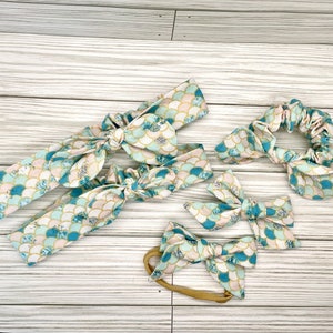 Mommy and Me Bows-Mom and Daughter Bows- Mama and Mini Matching Bows-Matching Scrunchies-Mermaid Headband-Mermaid Bow-Mommy and Me Headbands